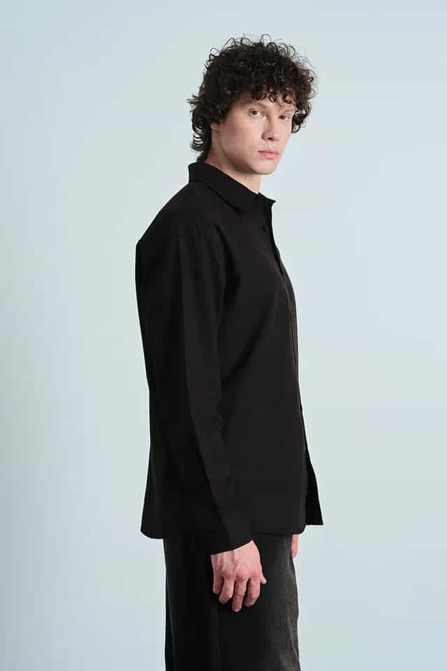 Hermann Oversized Classic Black Full Sleeve Shirt  thumbnail 3