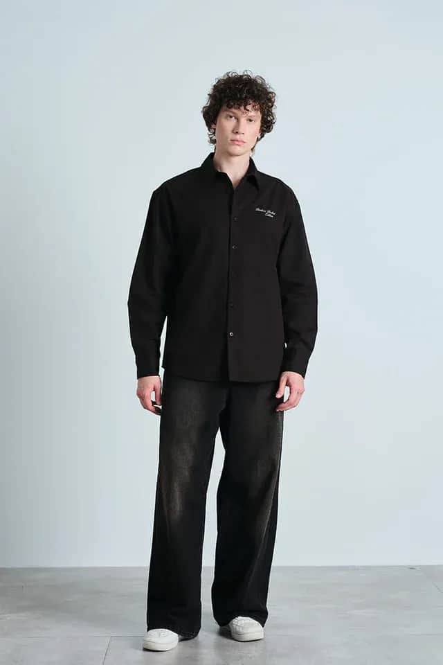 Hermann Oversized Classic Black Full Sleeve Shirt  - image 4