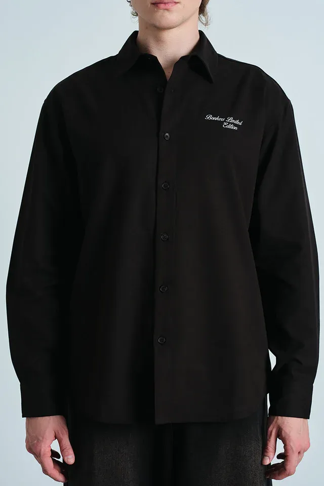 Hermann Oversized Classic Black Full Sleeve Shirt  2