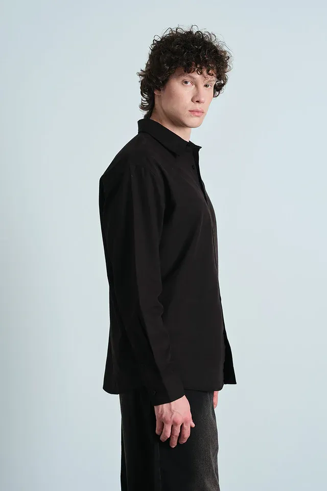 Hermann Oversized Classic Black Full Sleeve Shirt  3